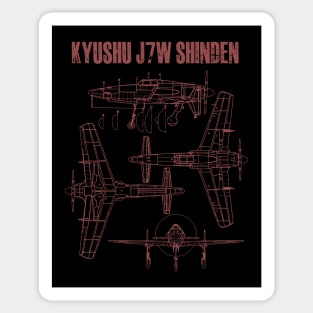 Kyushu J7W Shinden Blueprint Sticker